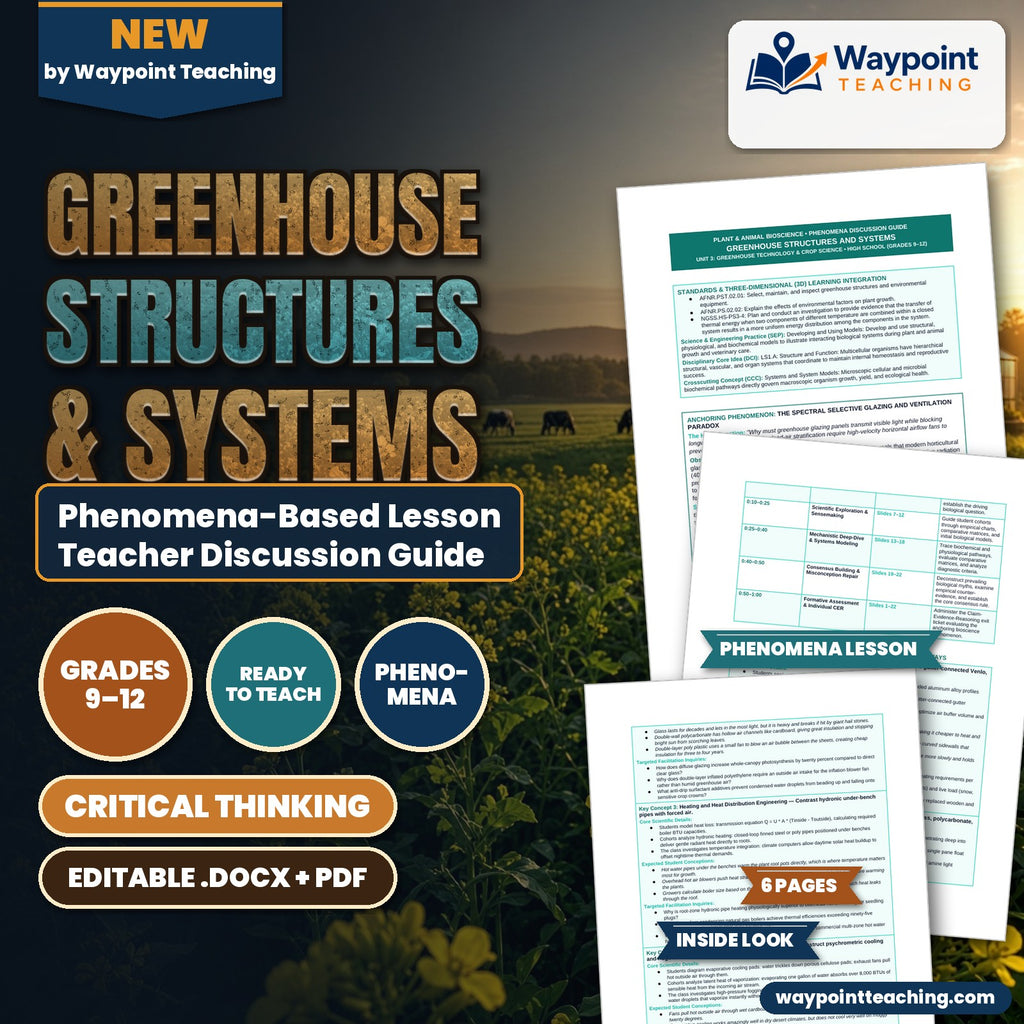 Greenhouse Structures & Systems Phenomena-Based Lesson: The Spectral Selective Glazing and Ventilation Paradox Teacher Discussion Guide cover
