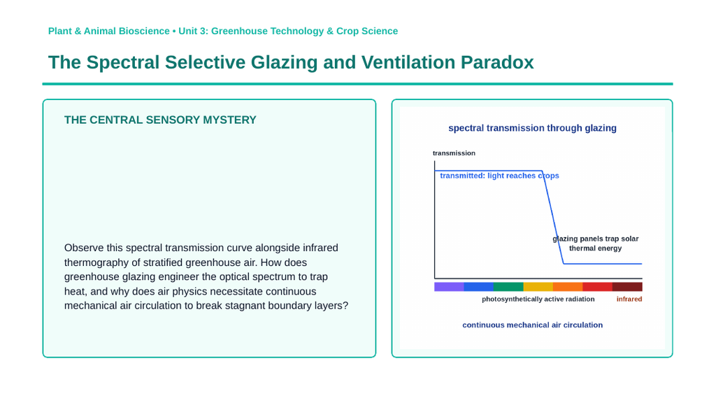 Greenhouse Structures & Systems Phenomena-Based Lesson: The Spectral Selective Glazing and Ventilation Paradox Presentation sample page