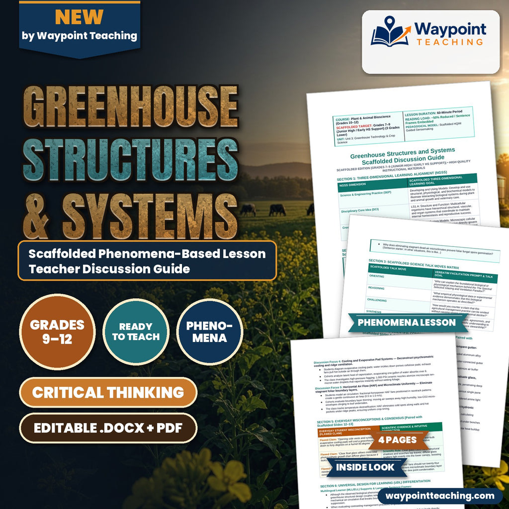 Greenhouse Structures & Systems Scaffolded Phenomena-Based Lesson: The Spectral Selective Glazing and Ventilation Paradox Teacher Discussion Guide cover