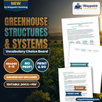 Greenhouse Structures & Systems Vocabulary Choice Board cover