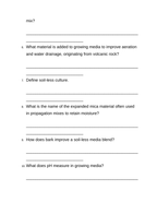 Growing Media & Soil-less Systems Bell Ringers & Exit Tickets sample page