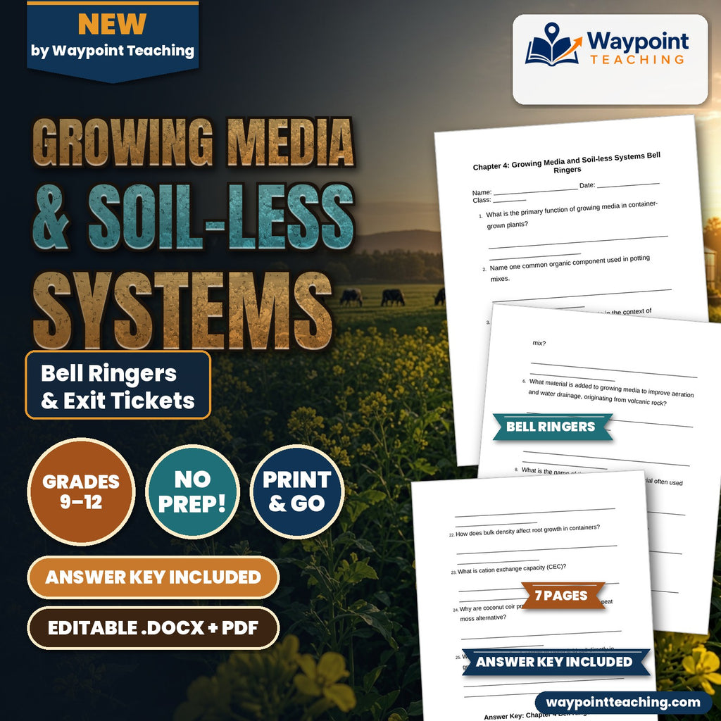 Growing Media & Soil-less Systems Bell Ringers & Exit Tickets cover