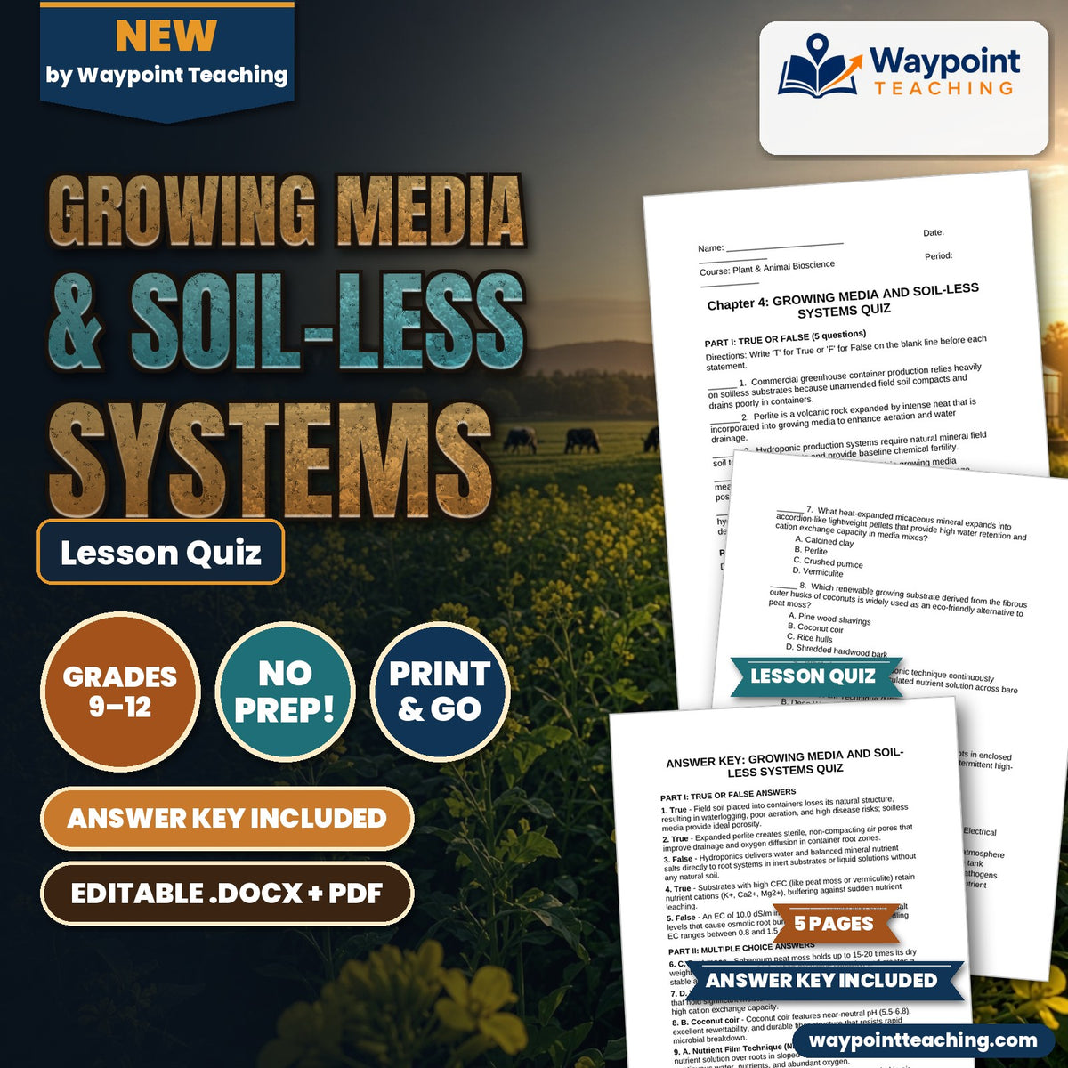 Growing Media & Soil-less Systems Lesson Quiz cover