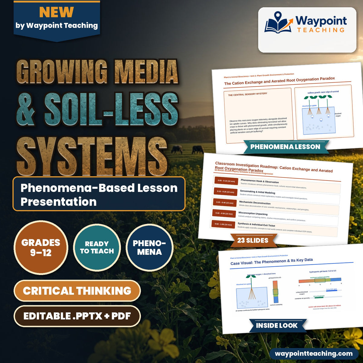 Growing Media & Soil-less Systems Phenomena-Based Lesson: The Cation Exchange and Aerated Root Oxygenation Paradox Presentation cover