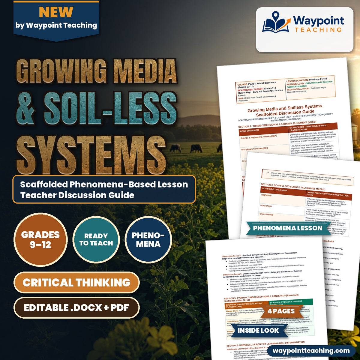 Growing Media & Soil-less Systems Scaffolded Phenomena-Based Lesson: The Cation Exchange and Aerated Root Oxygenation Paradox Teacher Discussion Guide cover