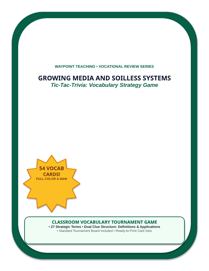 Growing Media & Soil-less Systems Tic-Tac-Toe Review Game sample page