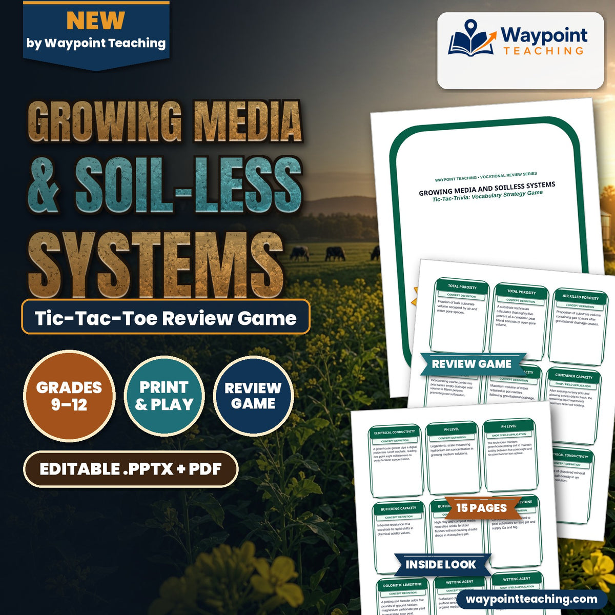 Growing Media & Soil-less Systems Tic-Tac-Toe Review Game cover