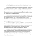 Heritability Estimates for Quantitative Production Traits Reading Worksheet sample page