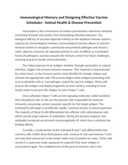 Immunological Memory and Designing Effective Vaccine Schedules Reading Worksheet sample page
