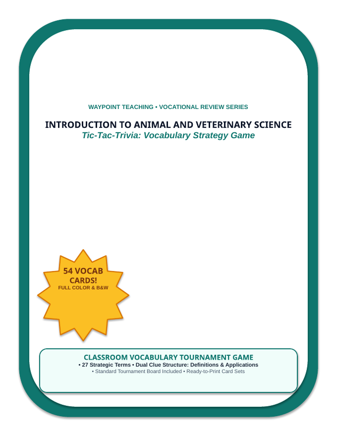 Introduction to Animal & Veterinary Science Tic-Tac-Toe Review Game sample page