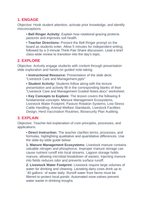 Livestock Care & Management 5E Lesson Plan sample page