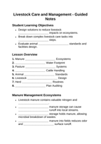 Livestock Care & Management Guided Notes sample page