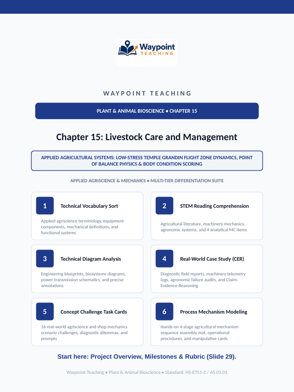 Livestock Care & Management Project-Based Learning Activity sample page
