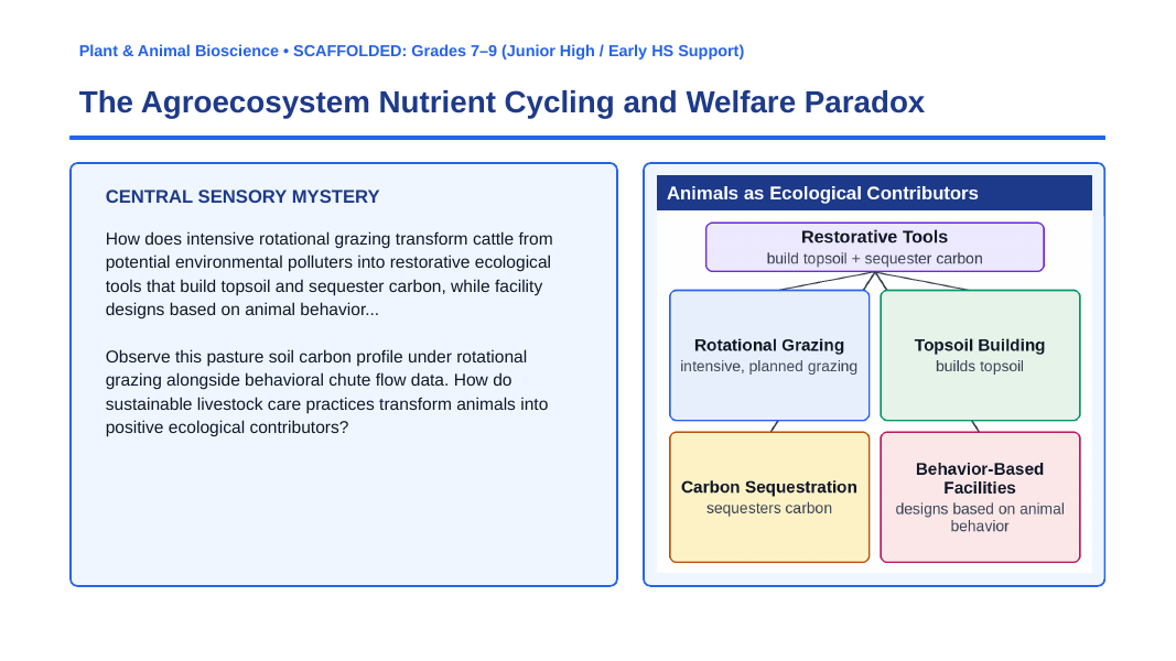 Livestock Care & Management Scaffolded Phenomena-Based Lesson: The Agroecosystem Nutrient Cycling and Welfare Paradox Presentation sample page