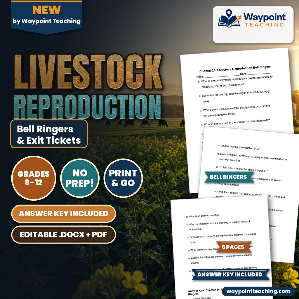 Livestock Reproduction Bell Ringers & Exit Tickets cover