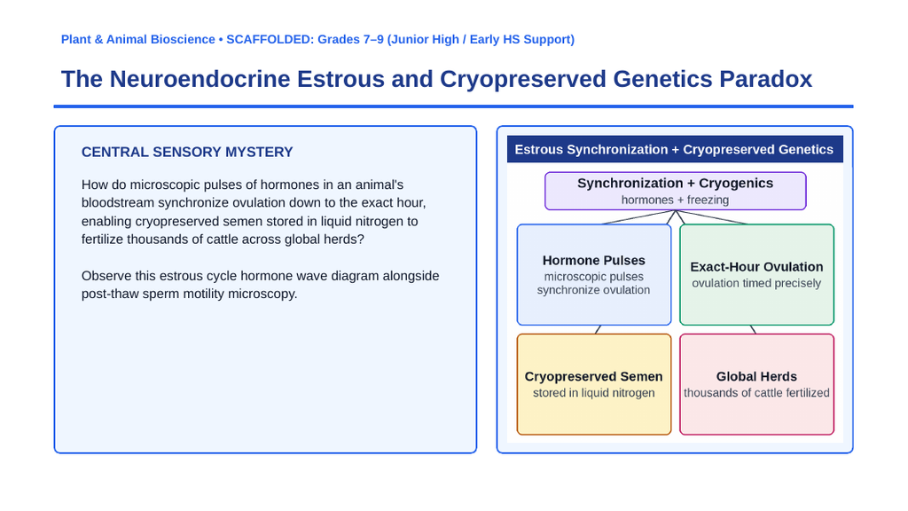 Livestock Reproduction Scaffolded Phenomena-Based Lesson: The Neuroendocrine Estrous and Cryopreserved Genetics Paradox Presentation sample page