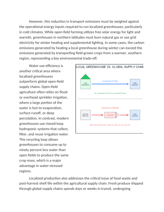 Localized Greenhouse Yield vs. Global Agricultural Supply Chains Reading Worksheet sample page