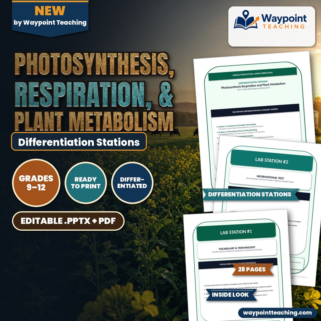 Photosynthesis, Respiration, & Plant Metabolism Differentiation Stations cover