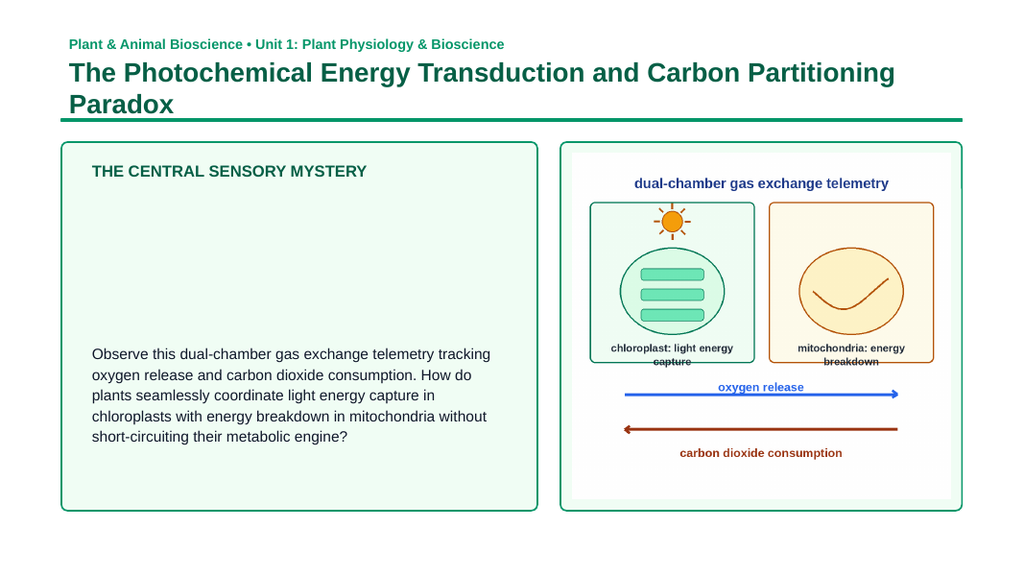 Photosynthesis, Respiration, & Plant Metabolism Phenomena-Based Lesson: The Photochemical Energy Transduction and Carbon Partitioning Paradox Presentation sample page