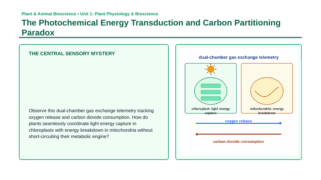 Photosynthesis, Respiration, & Plant Metabolism Phenomena-Based Lesson: The Photochemical Energy Transduction and Carbon Partitioning Paradox Presentation sample page