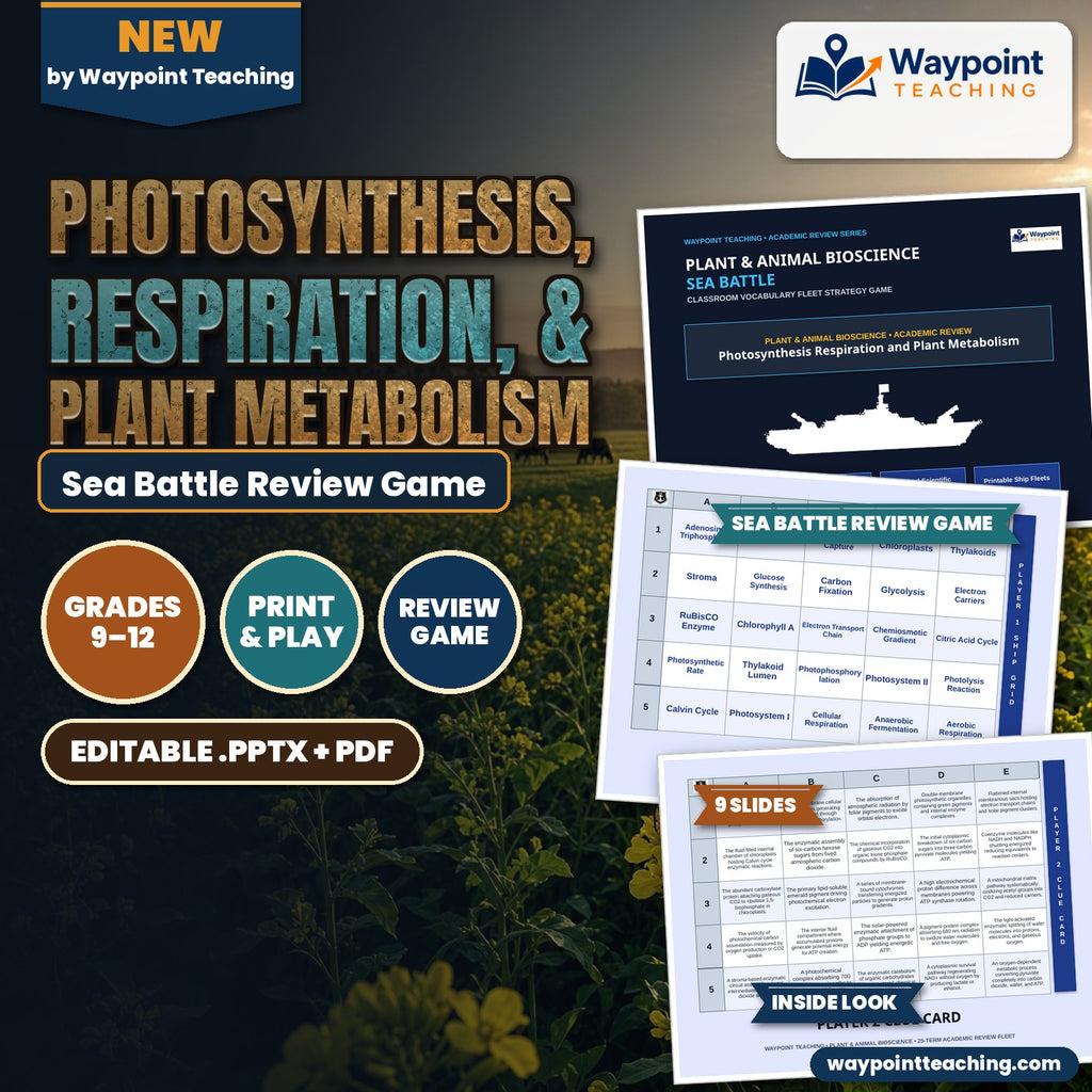 Photosynthesis, Respiration, & Plant Metabolism Sea Battle Review Game cover
