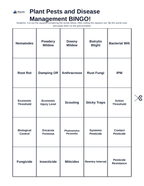Plant Pests & Disease Management BINGO Review Game sample page