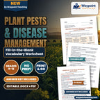 Plant Pests & Disease Management Fill-in-the-Blank Vocabulary Worksheet cover