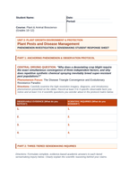 Plant Pests & Disease Management Phenomena-Based Lesson: The Disease Triangle Convergence and Evolutionary Resistance Paradox Student Response Sheet sample page