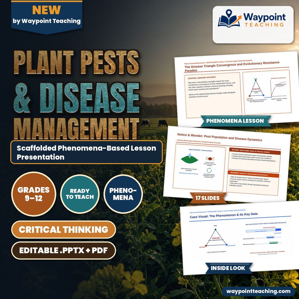 Plant Pests & Disease Management Scaffolded Phenomena-Based Lesson: The Disease Triangle Convergence and Evolutionary Resistance Paradox Presentation cover