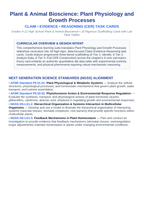 Plant Physiology & Growth Processes CER Task Cards sample page