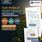 Plant Physiology & Growth Processes Fill-in-the-Blank Vocabulary Worksheet cover