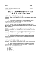 Plant Physiology & Growth Processes Lesson Quiz sample page