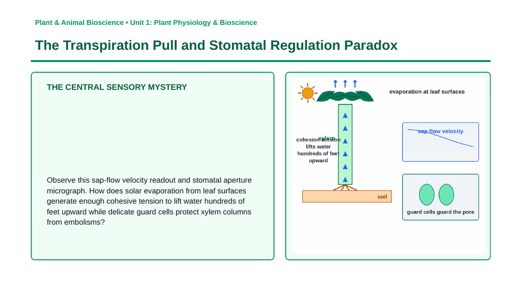 Plant Physiology & Growth Processes Phenomena-Based Lesson: The Transpiration Pull and Stomatal Regulation Paradox Presentation sample page