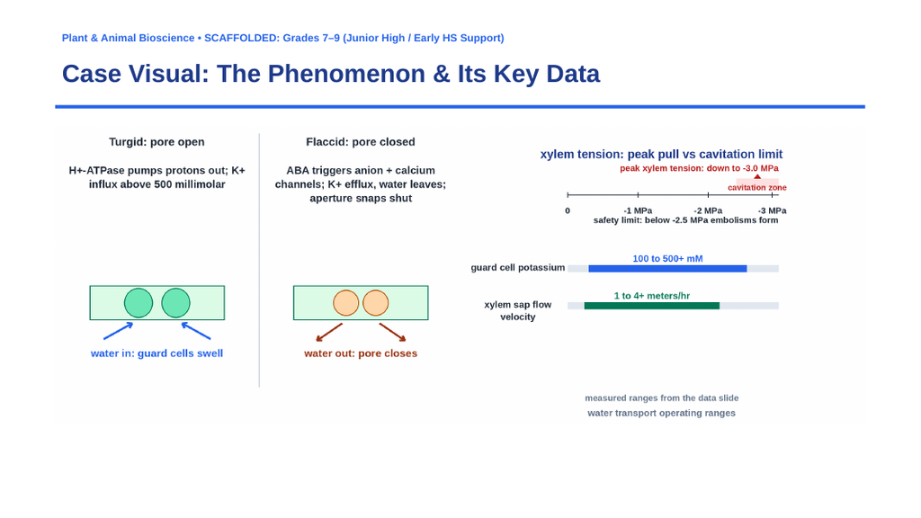 Plant Physiology & Growth Processes Scaffolded Phenomena-Based Lesson: The Transpiration Pull and Stomatal Regulation Paradox Presentation sample page