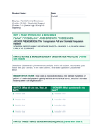 Plant Physiology & Growth Processes Scaffolded Phenomena-Based Lesson: The Transpiration Pull and Stomatal Regulation Paradox Student Response Sheet sample page