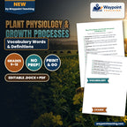 Plant Physiology & Growth Processes Vocabulary Words & Definitions cover