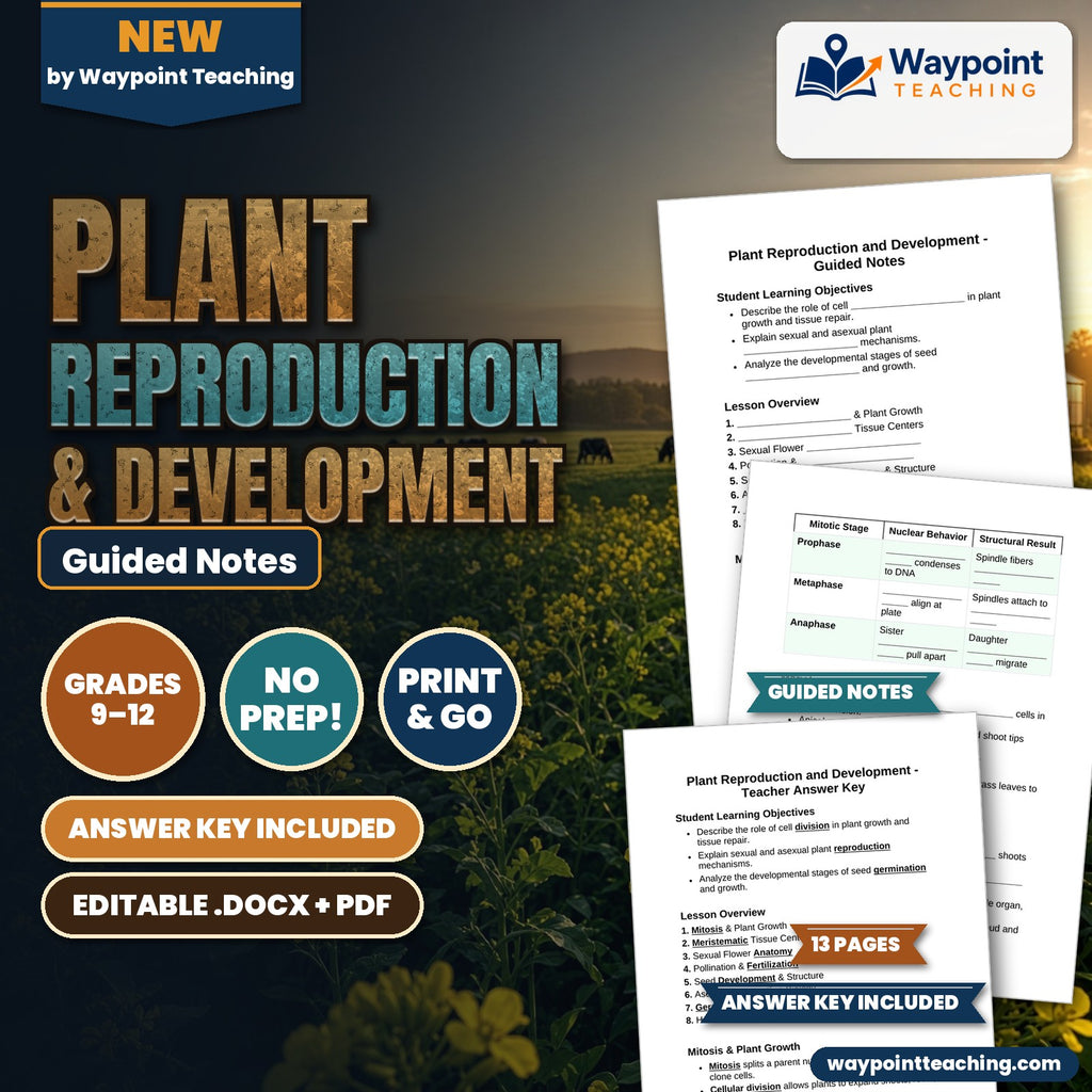 Plant Reproduction & Development Guided Notes cover