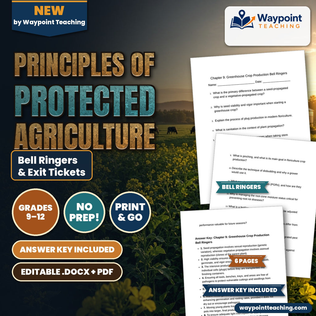 Principles of Protected Agriculture Bell Ringers & Exit Tickets cover