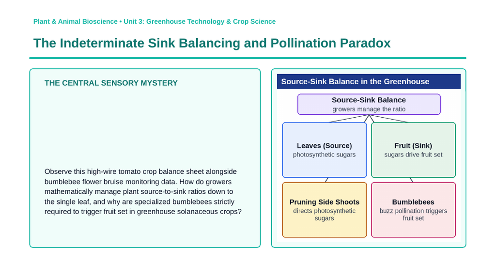 Principles of Protected Agriculture Phenomena-Based Lesson: The Indeterminate Sink Balancing and Pollination Paradox Presentation sample page