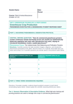 Principles of Protected Agriculture Phenomena-Based Lesson: The Indeterminate Sink Balancing and Pollination Paradox Student Response Sheet sample page