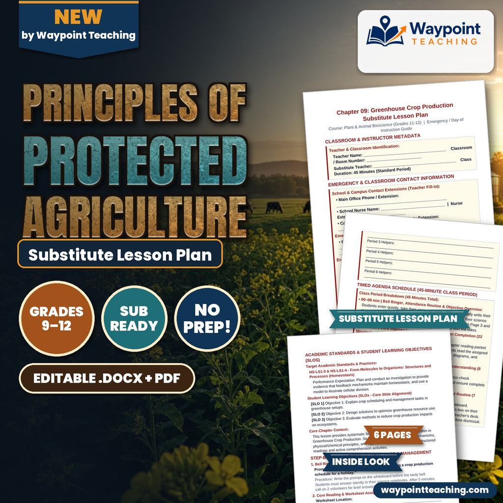 Principles of Protected Agriculture Substitute Lesson Plan cover
