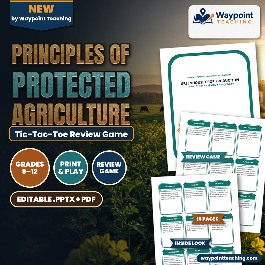 Principles of Protected Agriculture Tic-Tac-Toe Review Game cover