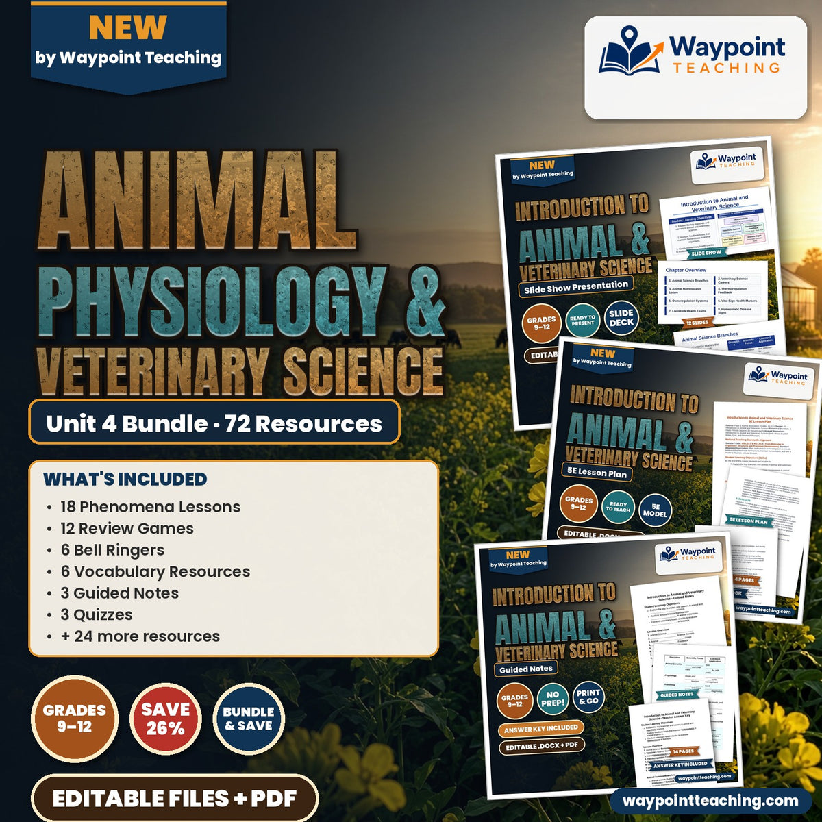 Plant & Animal Bioscience Unit 4: Animal Physiology & Veterinary Science Bundle cover