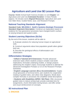 Agriculture & Land Use 5E Lesson Plan sample page