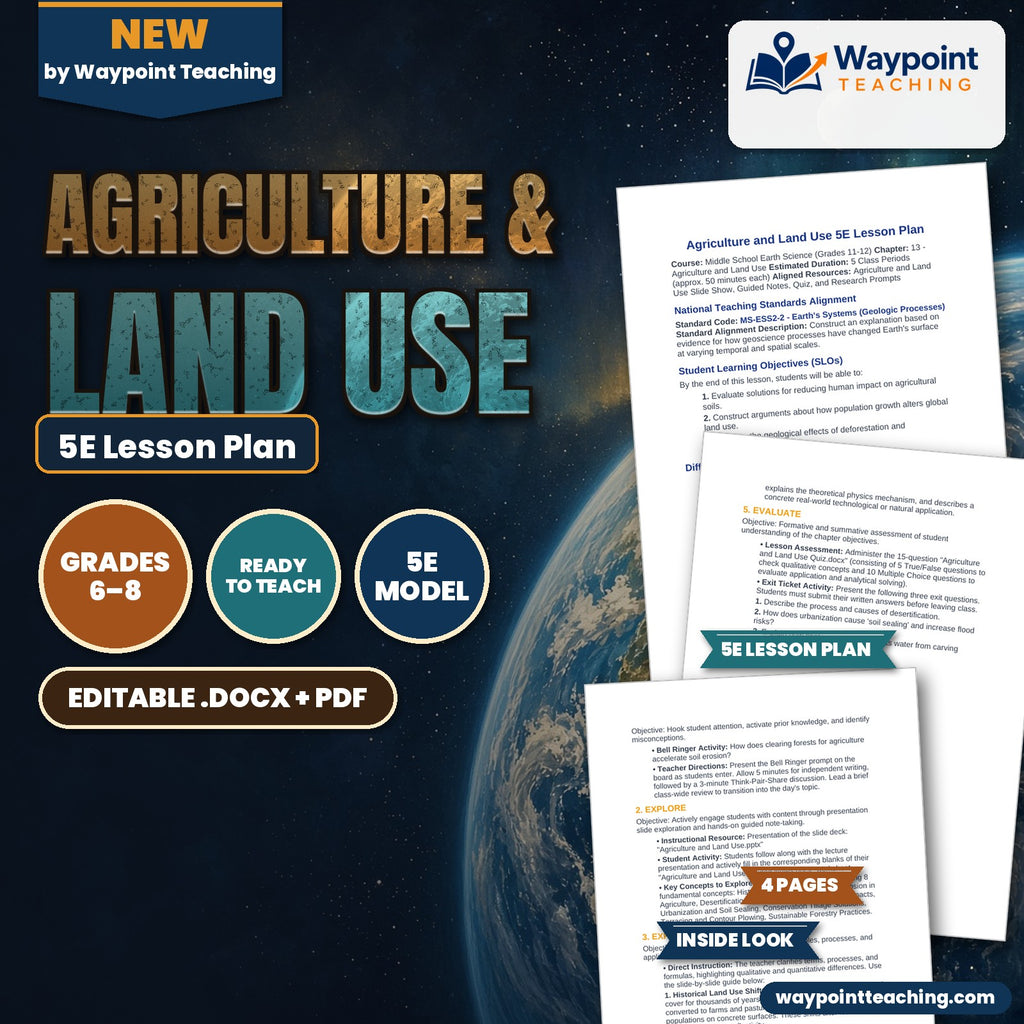 Agriculture & Land Use 5E Lesson Plan cover