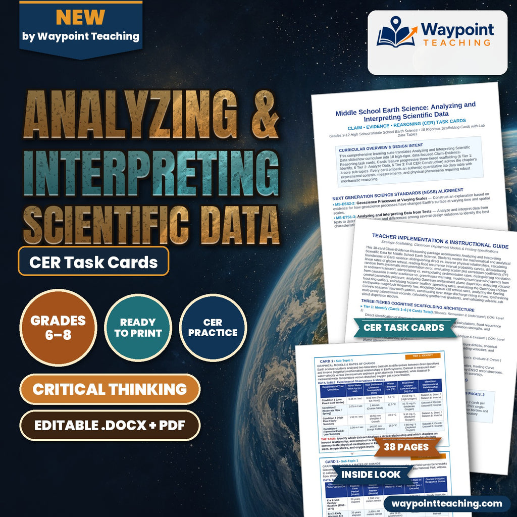 Analyzing & Interpreting Scientific Data CER Task Cards cover