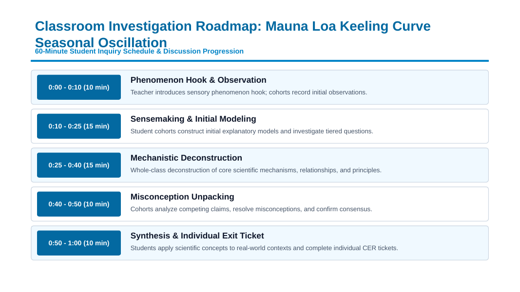 Analyzing & Interpreting Scientific Data Phenomena-Based Lesson: The Breathing Planet: Mauna Loa Keeling Curve Seasonal Zigzag Presentation sample page