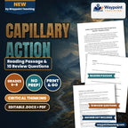 Capillary Action: Observing Water Climb Through Porous Materials Reading Worksheet cover