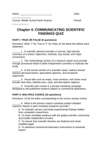 Communicating Scientific Findings Lesson Quiz sample page