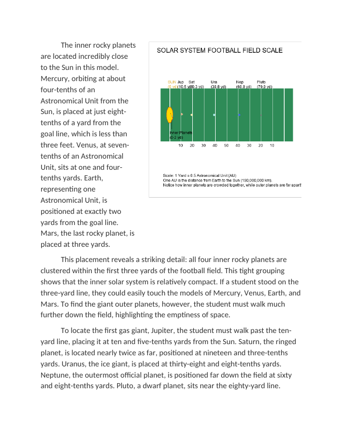 Constructing a Distance-Scale Model of the Planets on a Football Field Reading Worksheet sample page
